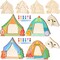 12-Pack DIY Camping Wooden Picture Frame Craft Kit – Color Your Own Frames with Acrylic Paint & Brushes for Camp Parties, VBS, Sunday School, and Home Decor